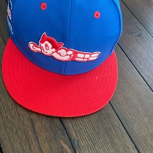 SANKEI ATOMS BASEBALL EFF DNA EBBETS FIELD BLUE RED FITTED HAT